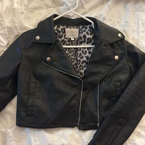 Hayden Black Cropped Leather Jacket